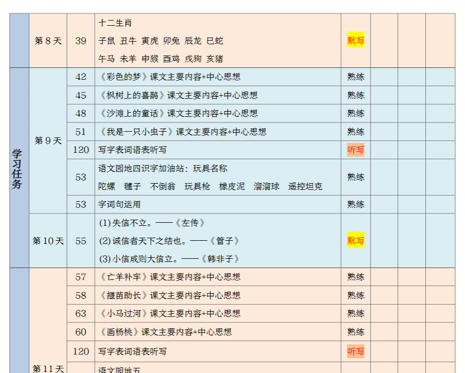 图片[1]-【期末三轮复习法闯关表】二下语文 -百度网盘下载-木木网盘资源网